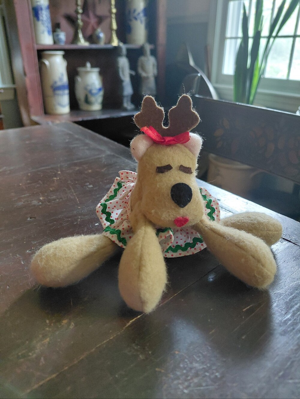 Vintage 80s Hallmark Rhonda Reindeer plush Christmas  holiday stuffie decor
